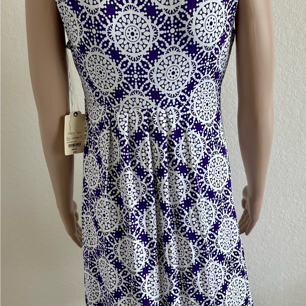 St. John's Bay Navy and White Patterned Midi Dress - Picture 4 of 8